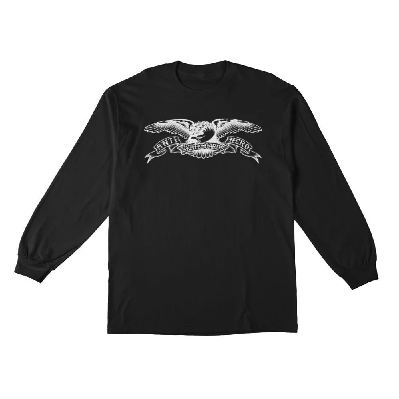 T-Shirt With School Emblems-Anti Hero L/S T-Shirt Basic Eagle - Black / White