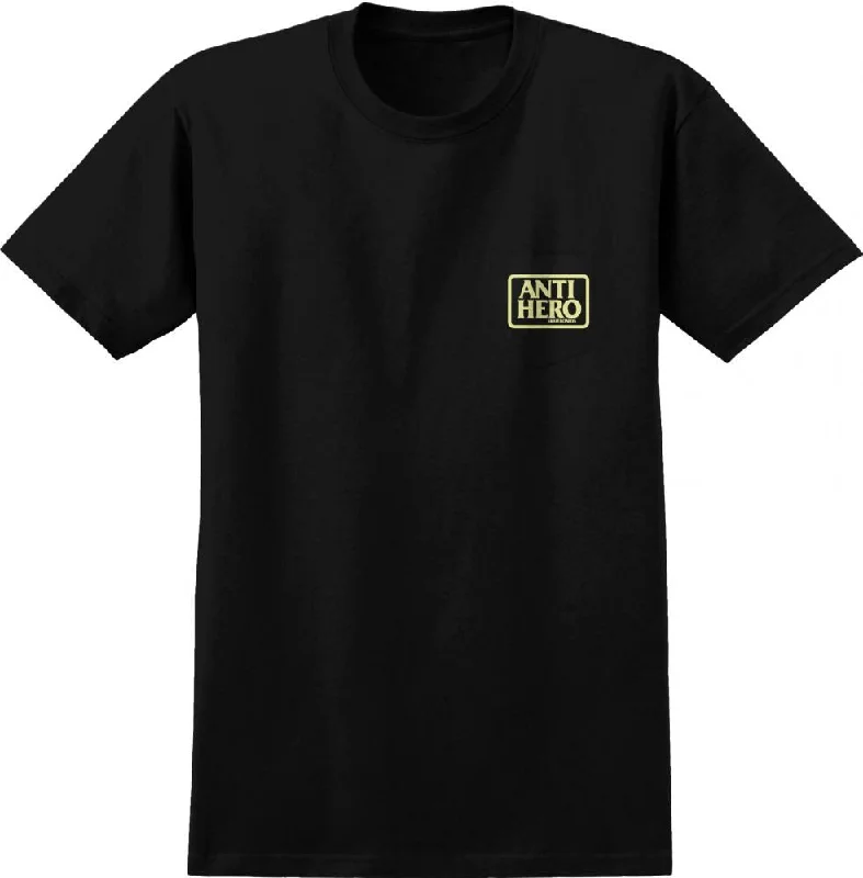 T-Shirt With Fan Slogans-Anti Hero Pocket T-Shirt Reserve - Black / Off White