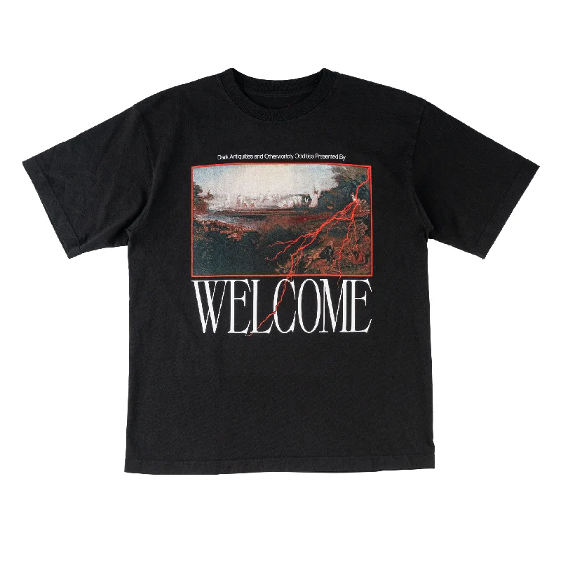 T-Shirt With Streamer Tags-Antiquities Boxy Garment-Dyed Premium Tee