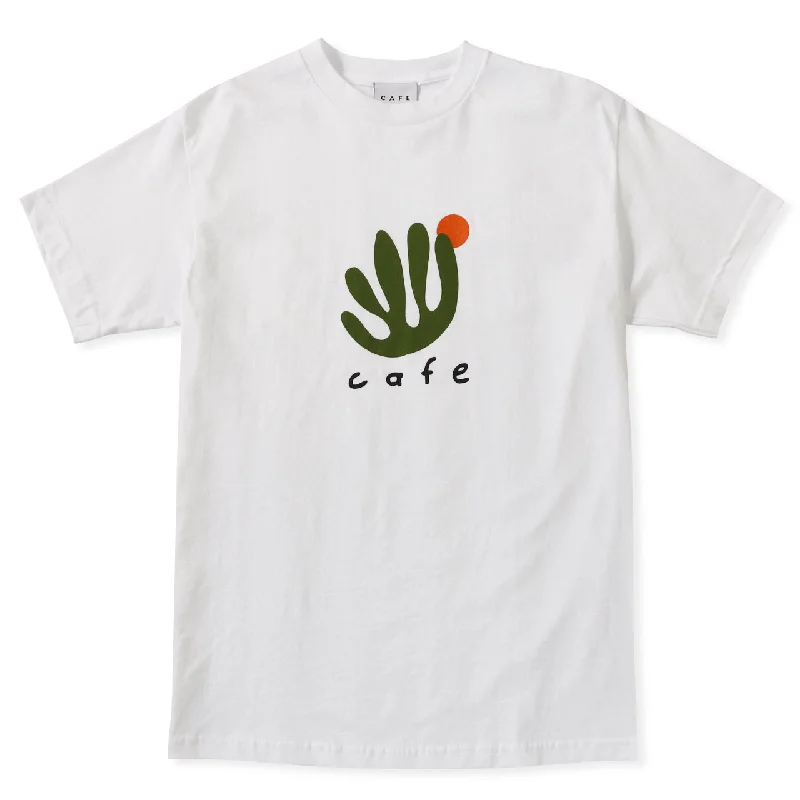 T-Shirt With Fall Leaves-April Tee (White)