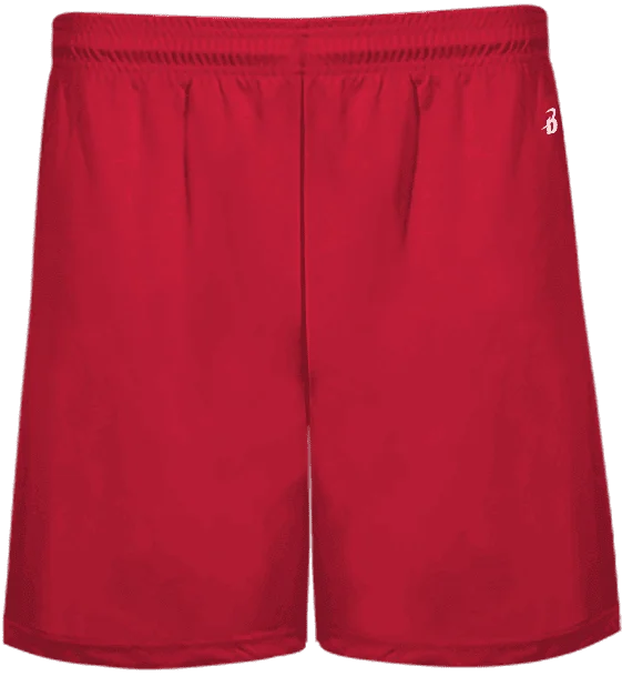 Shorts For Cosmic Style-Badger Sport 214600 B-Core Pocketed 4" Youth Short - Red