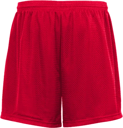 Shorts With Star Designs-Badger Sport 222500 Mesh Tricot Youth 4" Short - Red