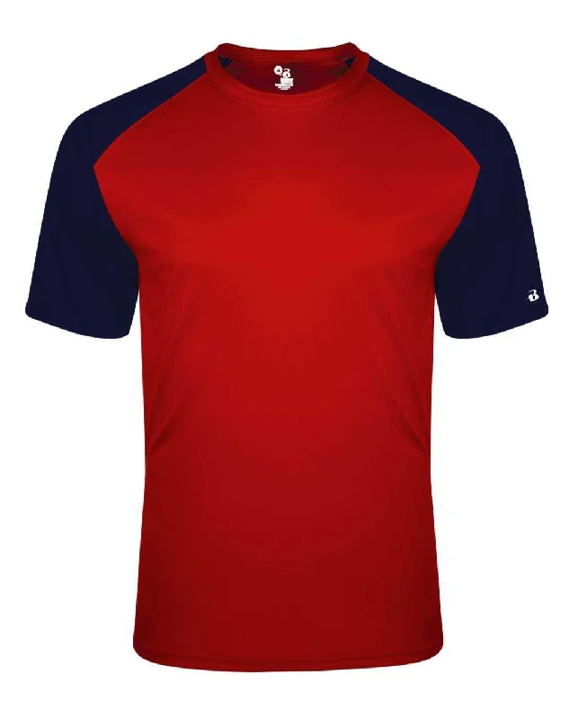 T-Shirt For Bridesmaid Crew-Badger Sport 2230 Breakout Youth Tee - Red Navy