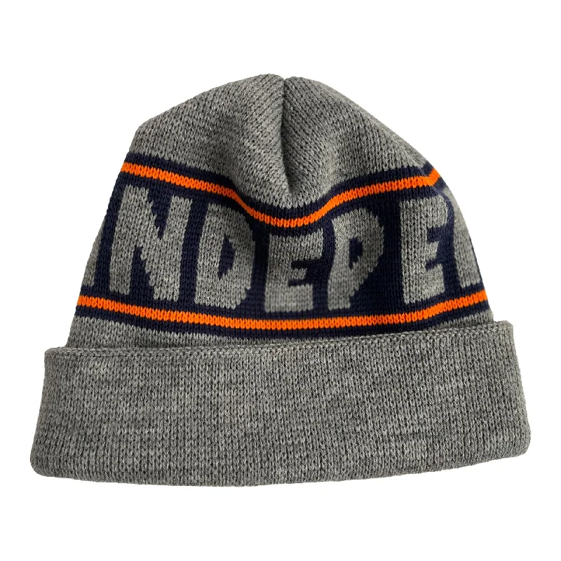 Soft Cashmere-Lined Hat-Independent Bar Logo Beanie Long Shoreman Beanie Dk Grey OS Unisex