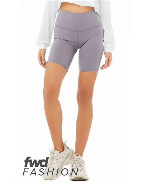 Shorts With Festival Vibes-Bella + Canvas 0814 FWD Fashion Women's High Waist Biker Shorts - Storm