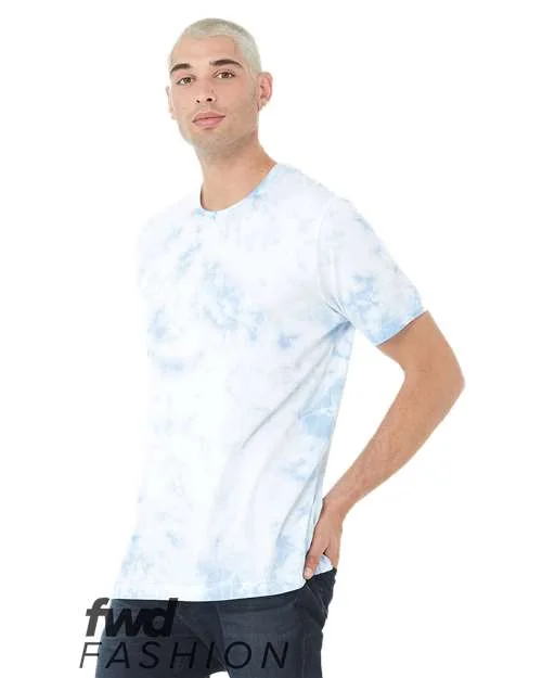 T-Shirt With Neon Prints-Bella + Canvas 3100RD FWD Fashion Unisex Tie-Dye Tee - White Sky Blue