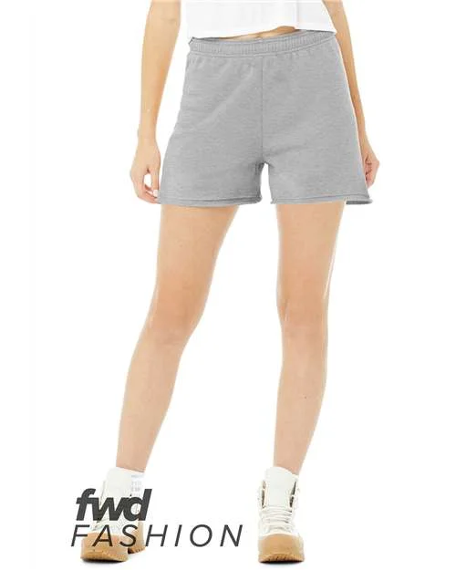 Shorts With Protest Slogans-Bella + Canvas 3797 FWD Fashion Women's Cutoff Sweatshorts - Athletic Heather