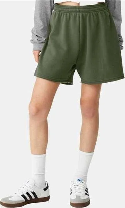 Shorts For Chat Emotes-Bella + Canvas 3797 FWD Fashion Women's Cutoff Sweatshorts - Military Green