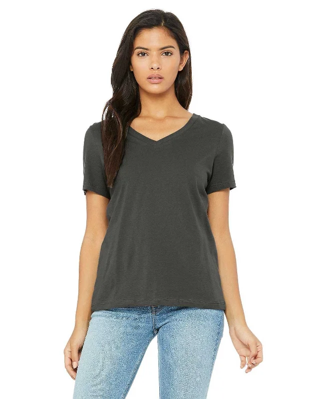 Shorts With Market Stalls-Bella + Canvas 6405 Women's Relaxed Jersey Short Sleeve V-Neck Tee - Asphalt