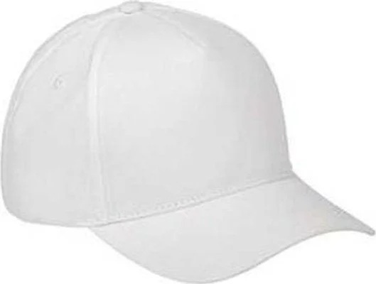 Stylish Golf Hat-Big Accessories BX034 5-Panel Brushed Twill Cap - White