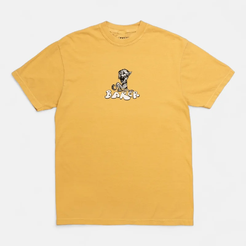 T-Shirt For Plane Rides-Big Cats Tee Mustard