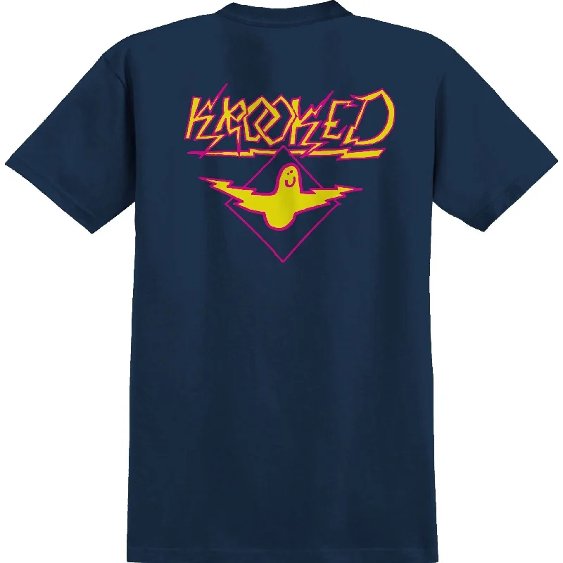 T-Shirt With Hostel Vibes-Bird Lightening Tee | Navy Yellow