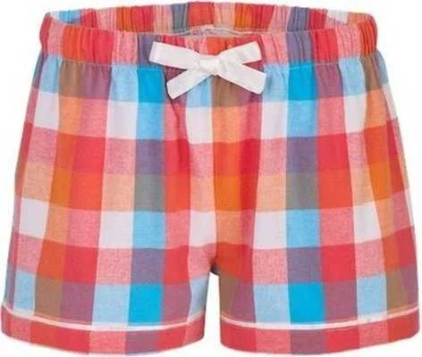 Shorts With History Fans-Boxercraft BW6501 Women's Flannel Shorts - Paradise Buffalo Check