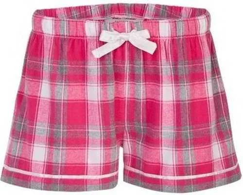 Shorts With Blog Love-Boxercraft BW6501 Women's Flannel Shorts - Pink Sophia Plaid