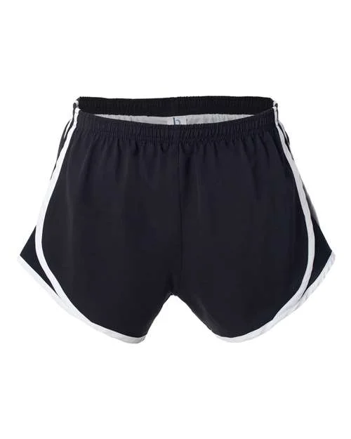 Shorts For Team Spirit-Boxercraft P62 Womens Velocity 3 1 2" Running Shorts - Black White Black