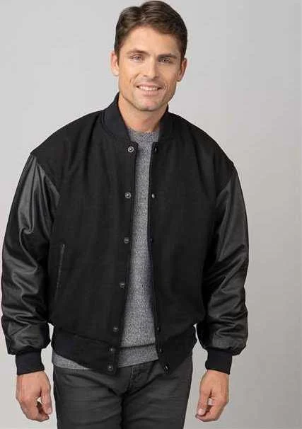 Burk's Bay 5000 Classic Varsity Jacket - Black