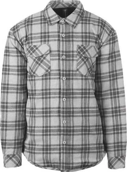 Burnside 8610 Quilted Flannel Shirt Jacket - Gray Steel