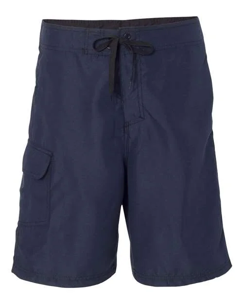 Shorts For Game Watches-Burnside 9301 Solid Board Shorts - Navy