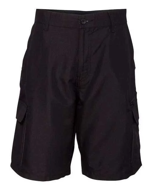 Shorts With Passport Art-Burnside 9803 Microfiber Shorts - Black