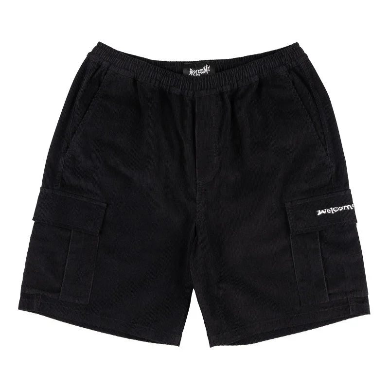 Shorts With Beach Sand-Chamber Corduroy Cargo Shorts - Black