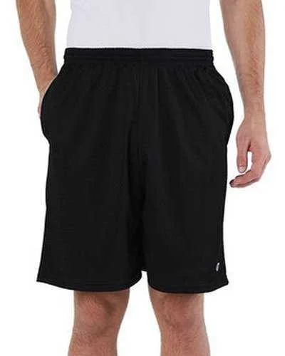 Shorts With Cause Ribbons-Champion 81622 Adult Mesh Short with Pockets - Black