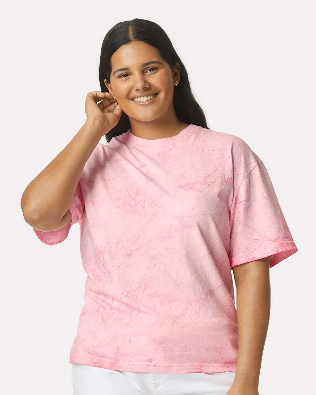 T-Shirt With Pixel Graphics-Comfort Colors 1745 Colorblast Heavyweight T-Shirt - Hibiscus