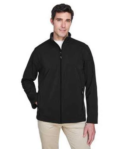 Core 365 88184T Men's Tall Cruise Two-Layer Fleece Bonded SoftShell Jacket - Black