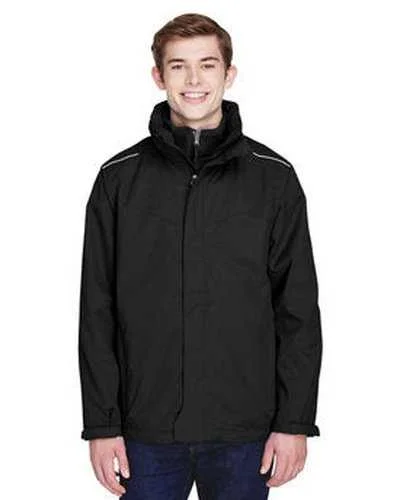 Core 365 88205 Men's Region 3-In-1 Jacket with Fleece Liner - Black