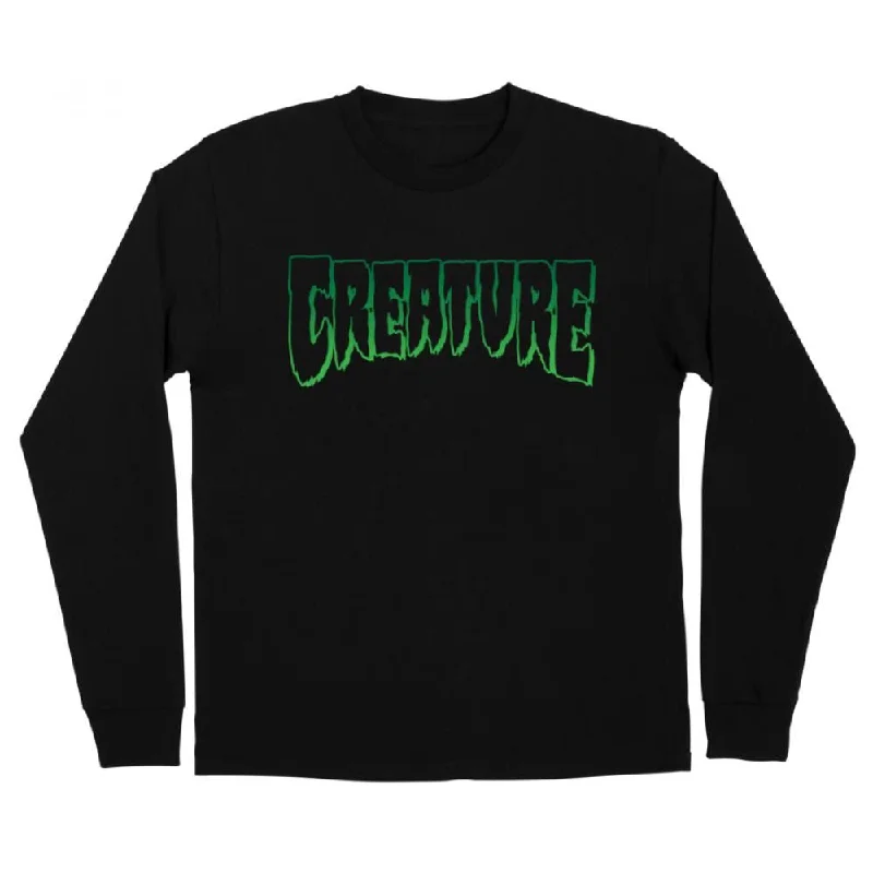 T-Shirt For Heritage Designs-Creature L/S T-Shirt Logo Outline - Black