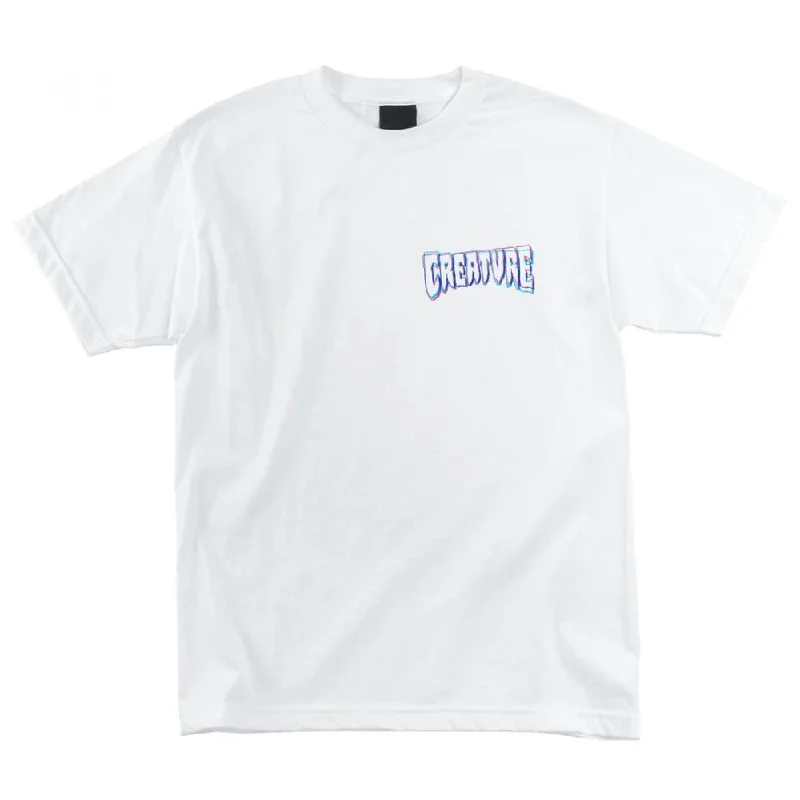 T-Shirt With Folk Songs-Creature T-Shirt 3D Logo - White