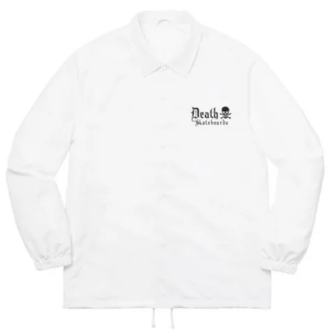 Death Skateboards Coach Jacket - White