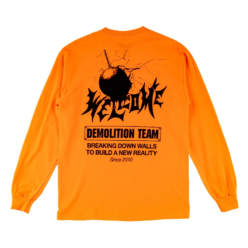 T-Shirt For Space Nerds-Demolition Long Sleeve Tee - Orange