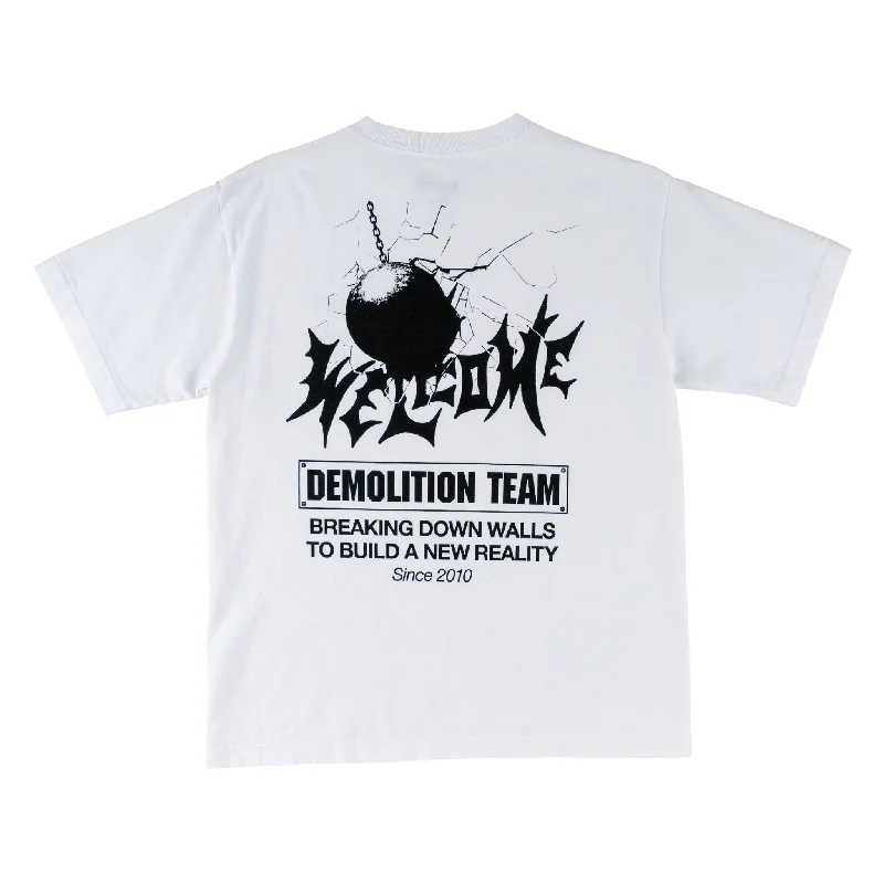 T-Shirt For Concert Memories-Demolition Boxy Garment-Dyed Premium Tee - White