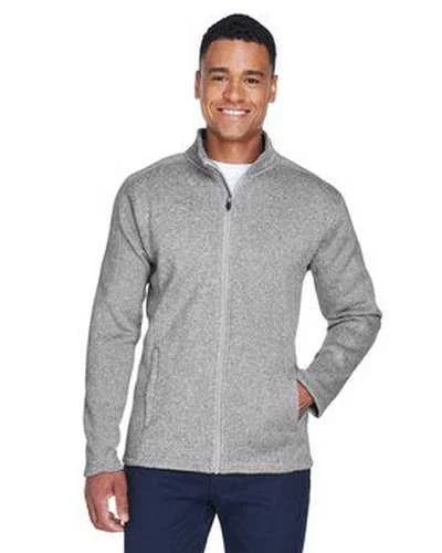 Devon & Jones DG793 Men's Bristol Full-Zip Sweater Fleece Jacket - Gray Heather