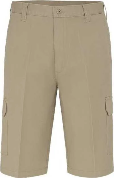 Shorts For Wildlife Fans-Dickies 4321 Twill Cargo Shorts - Rinsed Khaki