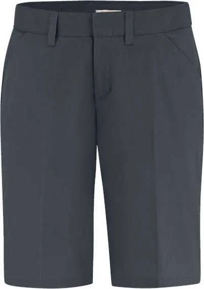 Shorts For Music Creators-Dickies FR22 Women's Flat Front Shorts - Dark Charcoal