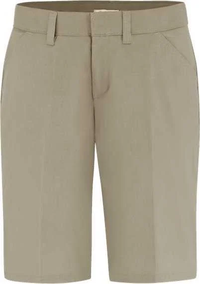 Shorts With Safari Prints-Dickies FR22 Women's Flat Front Shorts - Desert Sand