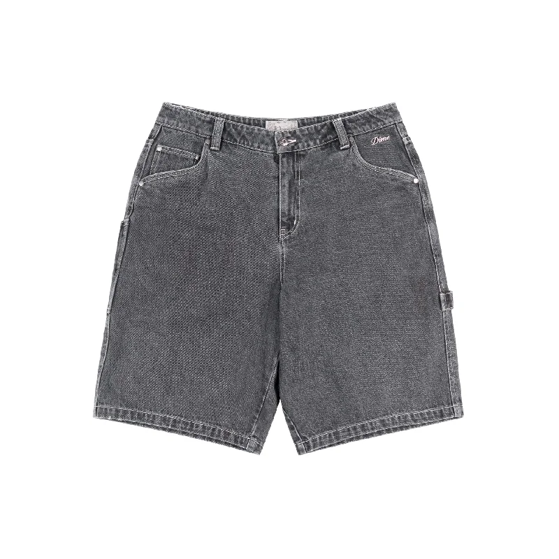 Shorts With Collector Tags-Dime MTL Classic Denim Shorts - Faded Black