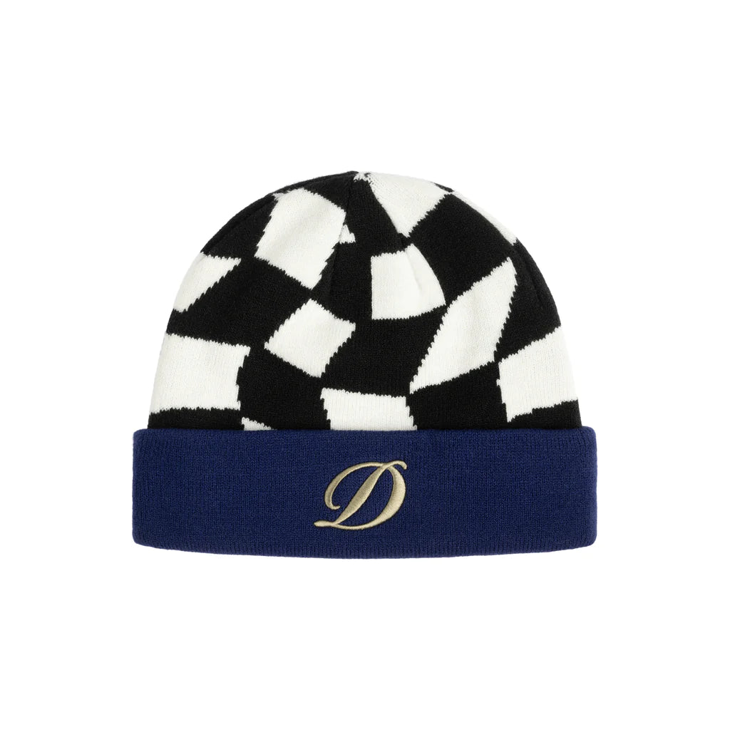 Retro Color Block Hat-Dime MTL D Checkered Beanie - Black