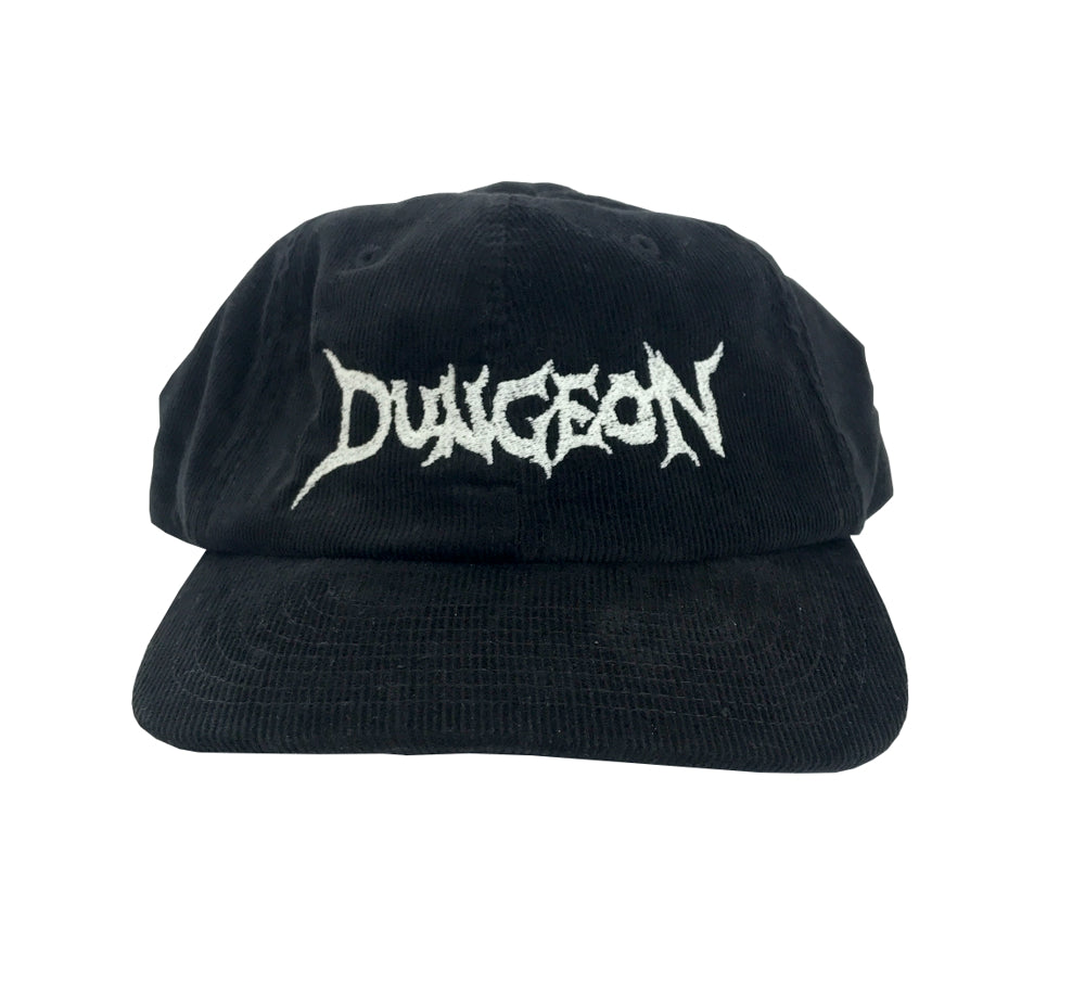 Cozy Knit Beanie Hat-Dungeon Logo Cord Cap - Black / Glow In The Dark