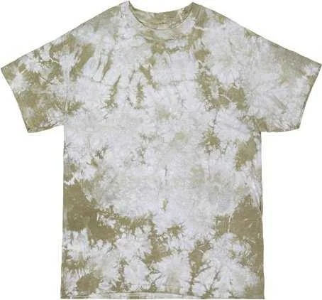 T-Shirt For Snowboard Style-Dyenomite 200CR Crystal Tie-Dyed T-Shirt - Olive Oil