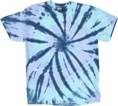 T-Shirt With Joystick Prints-Dyenomite 200TD Rainbow Cut-Spiral Tie-Dyed T-Shirt - Bermuda