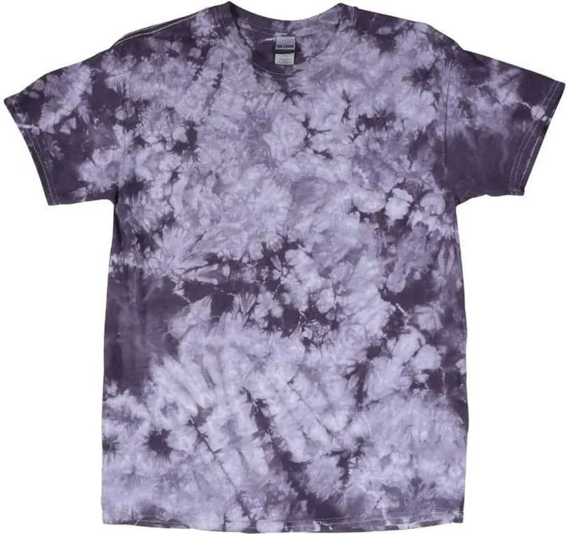 T-Shirt With Comic Strips-Dyenomite 20BCR Youth Crystal Tie-Dyed T-Shirt - Blackberry