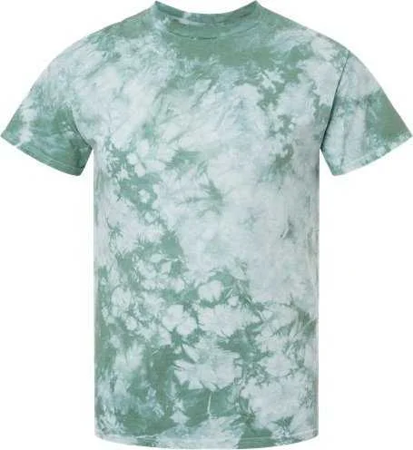 T-Shirt With Star Wars Vibes-Dyenomite 20BCR Youth Crystal Tie-Dyed T-Shirt - Moss