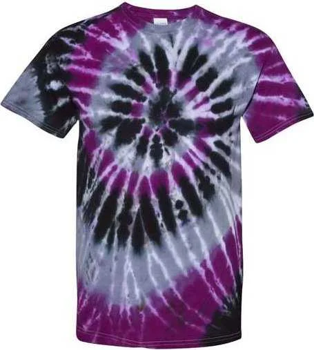 T-Shirt With Alien Designs-Dyenomite 20BMS Youth Multi-Color Spiral Tie-Dyed T-Shirt - Nightmare