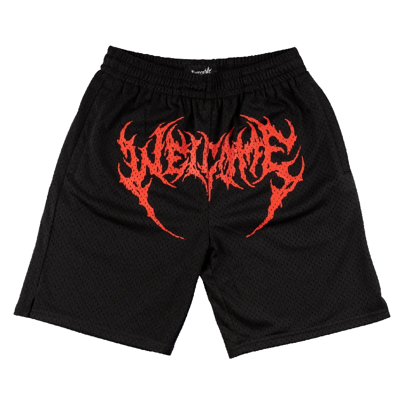 Shorts With Streaming Life-Fang Mesh Shorts - Black