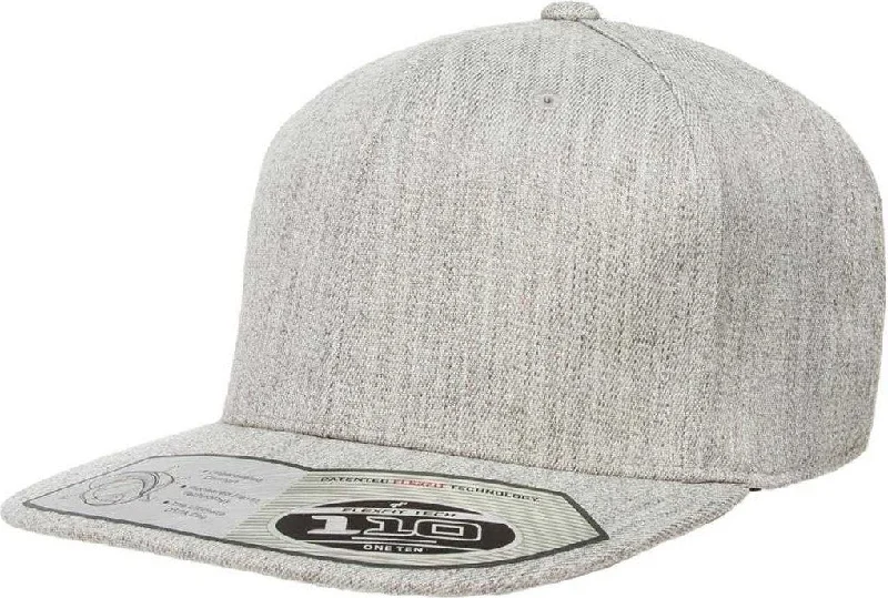 Reversible Bucket Hat-Flexfit 110 Flat Bill Snapback Cap - Heather Gray