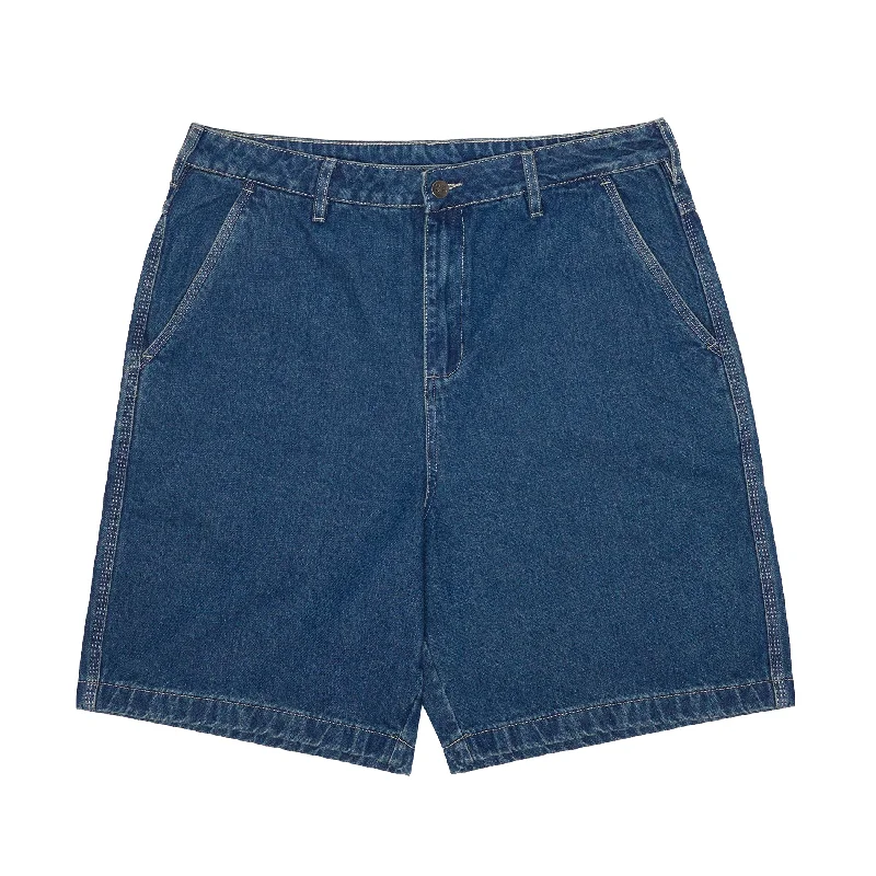 Shorts With Burger Prints-Gene's Jean Shorts - Medium Wash