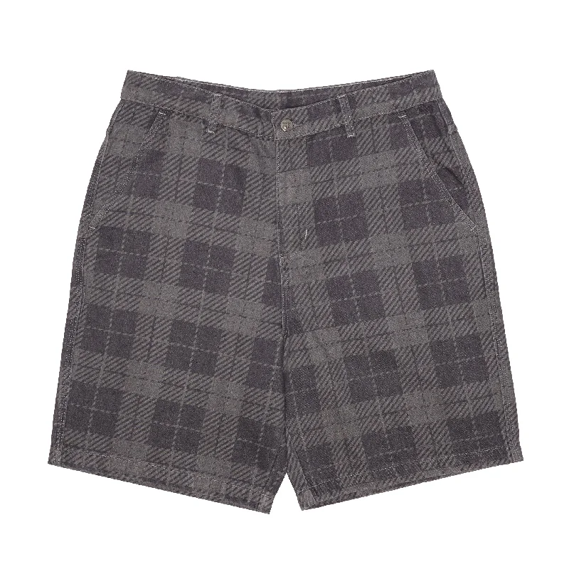 Shorts With Sushi Vibes-Gene's Jean Shorts - Plaid Greys