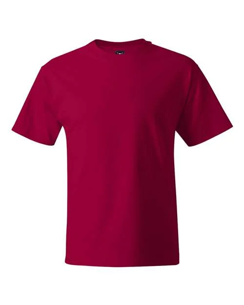 T-Shirt For Coffee Breaks-Hanes 518T Beefy-T Tall Short Sleeve T-Shirt - Deep Red